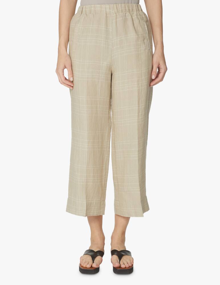 rinascente Rosso35 Pantaloni con elastico alla vita gamba larga in lino - beige