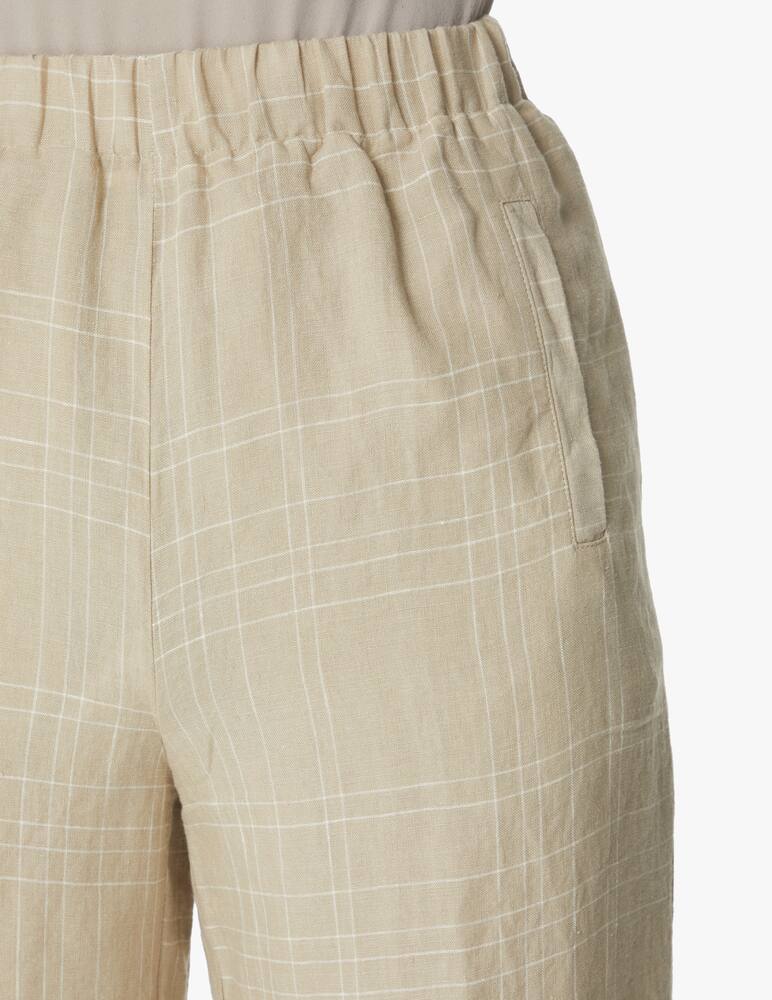 rinascente Rosso35 Pantaloni con elastico alla vita gamba larga in lino - beige