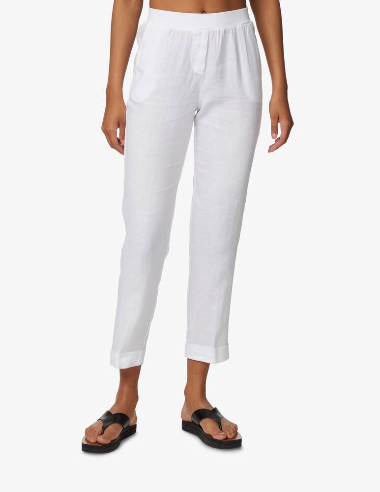 rinascente Rosso35 Linen trousers with waistband - white