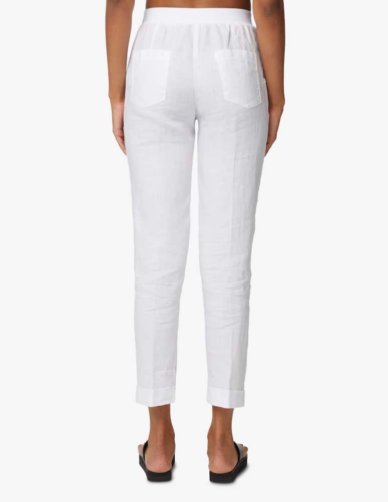 rinascente Rosso35 Linen trousers with waistband - white