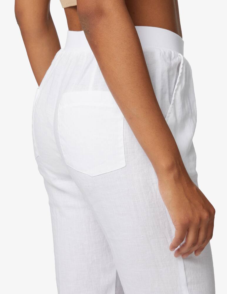 rinascente Rosso35 Linen trousers with waistband - white