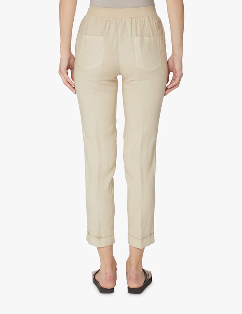rinascente Rosso35 Linen trousers with waistband - white