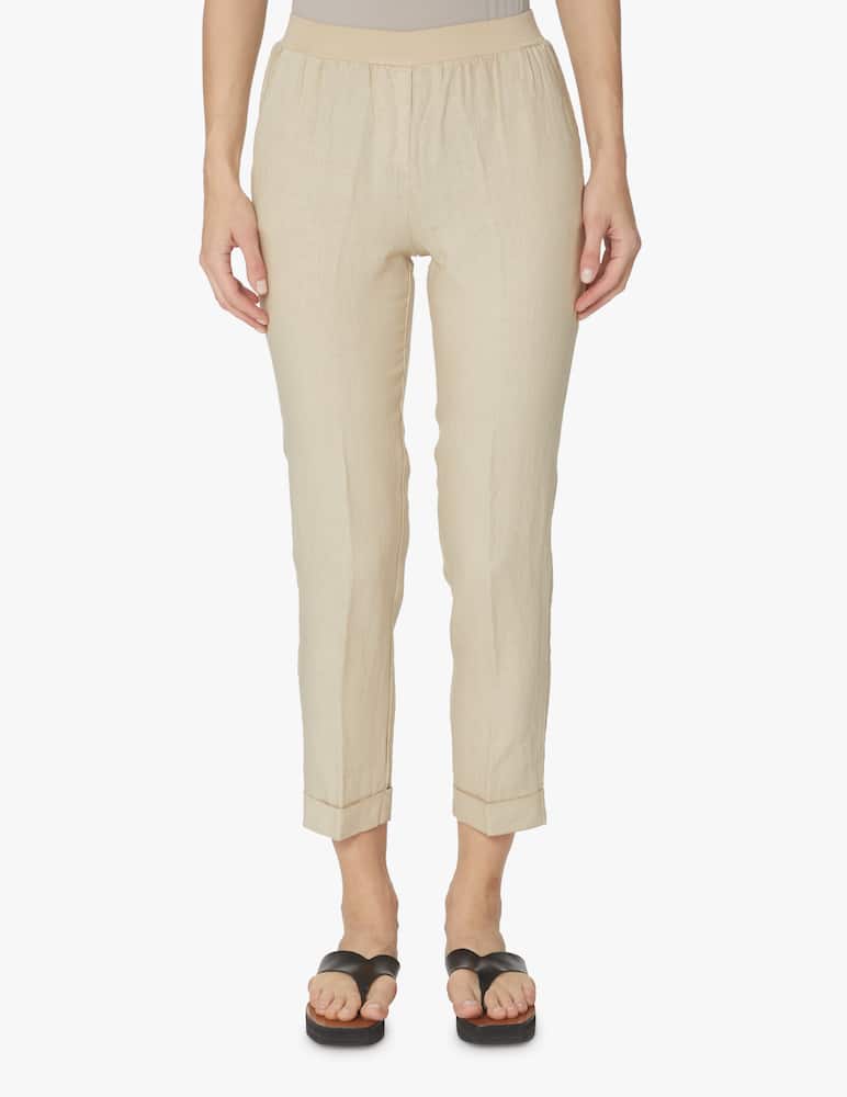 rinascente Rosso35 Linen trousers with waistband - white