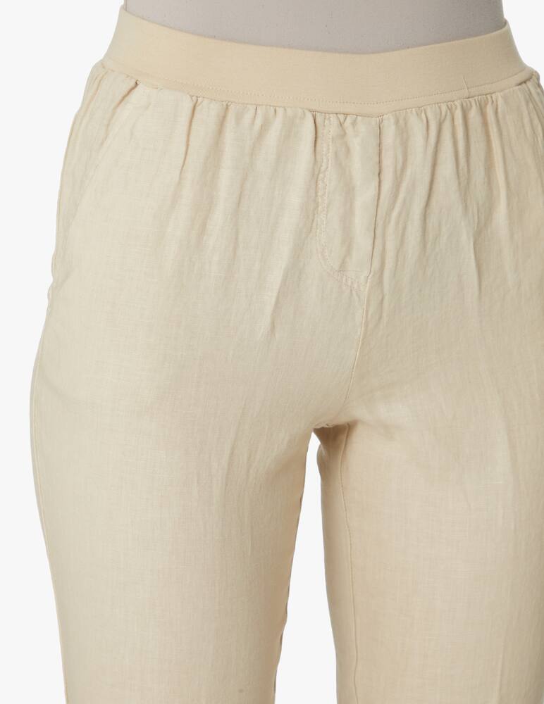 rinascente Rosso35 Linen trousers with waistband - white