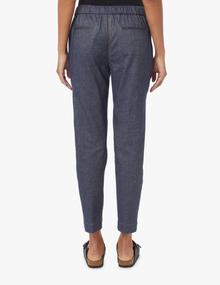rinascente Rosso35 Denim linen cotton blend trousers - blue