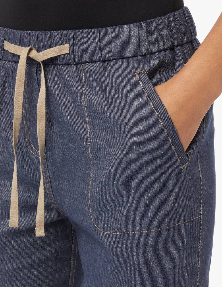 rinascente Rosso35 Denim linen cotton blend trousers - blue