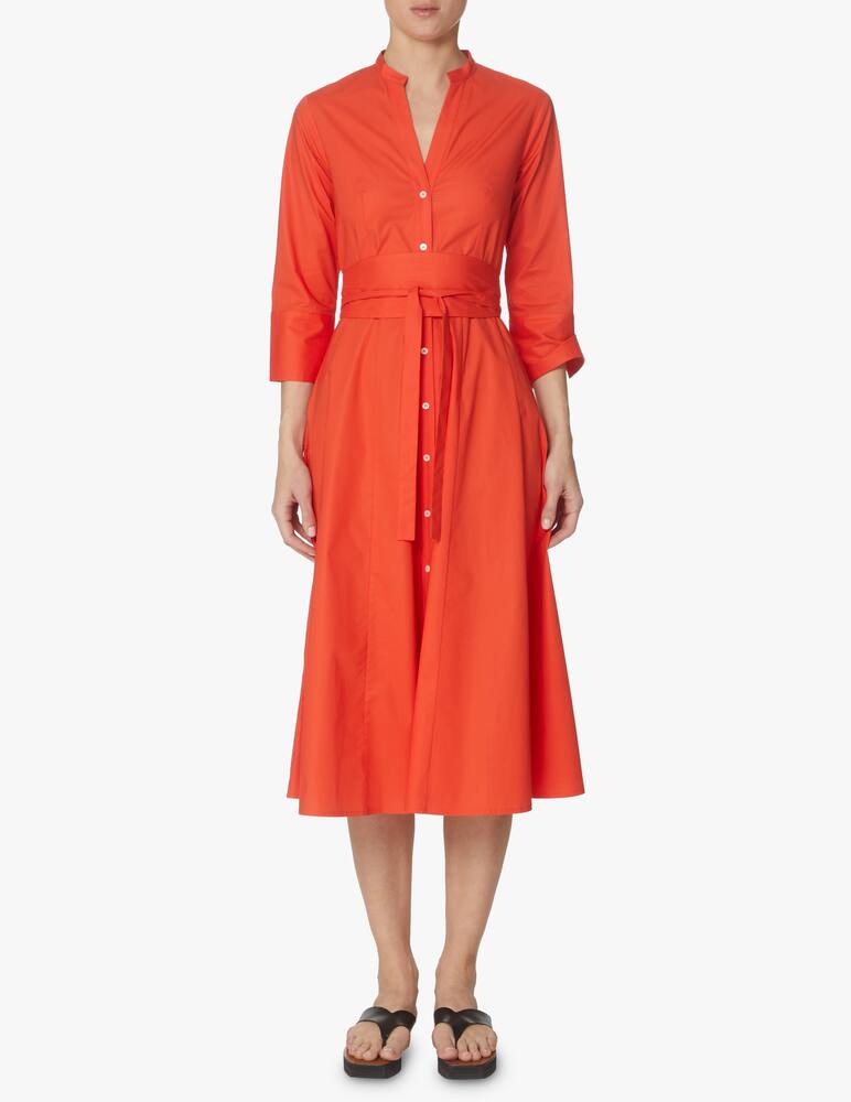 rinascente Rosso35 Cotton korean neck chemisie dress - orange