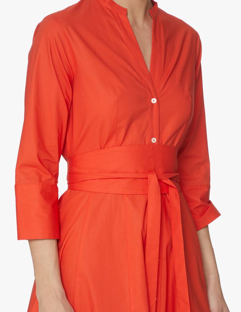 rinascente Rosso35 Cotton korean neck chemisie dress - orange