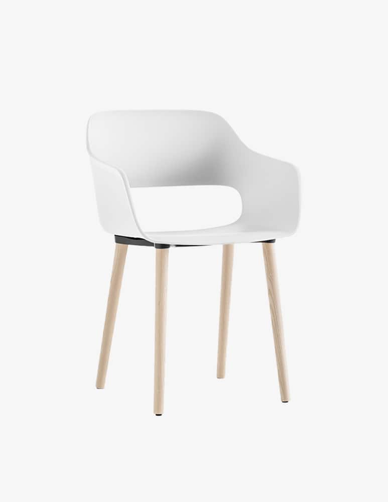 rinascente Pedrali Babila armchair ashwood legs - White