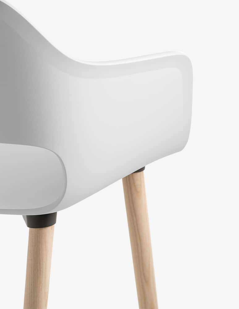 rinascente Pedrali Babila armchair ashwood legs - White