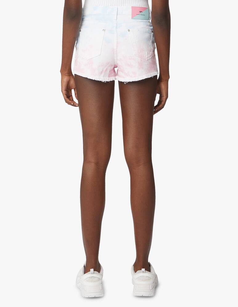 rinascente Chiara Ferragni Denim tie dye shorts - white