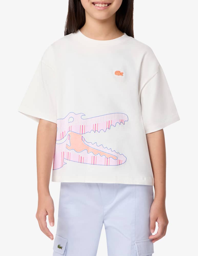 rinascente Lacoste T-shirt grafica a righe