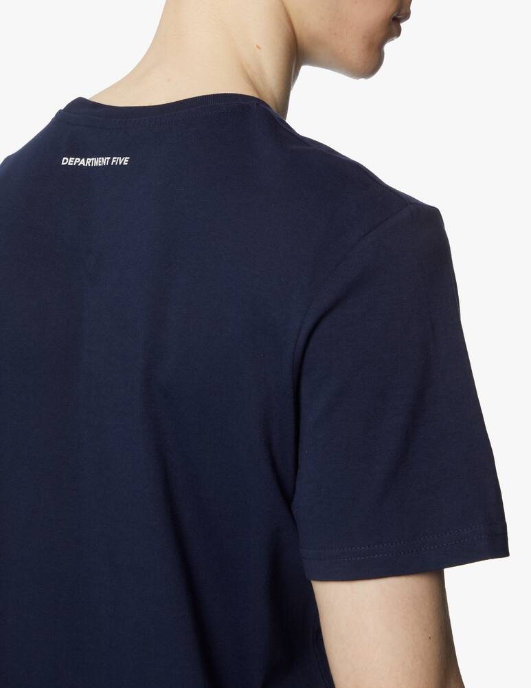 rinascente Department 5 Cotton t-shirt with logo on the chest - blue