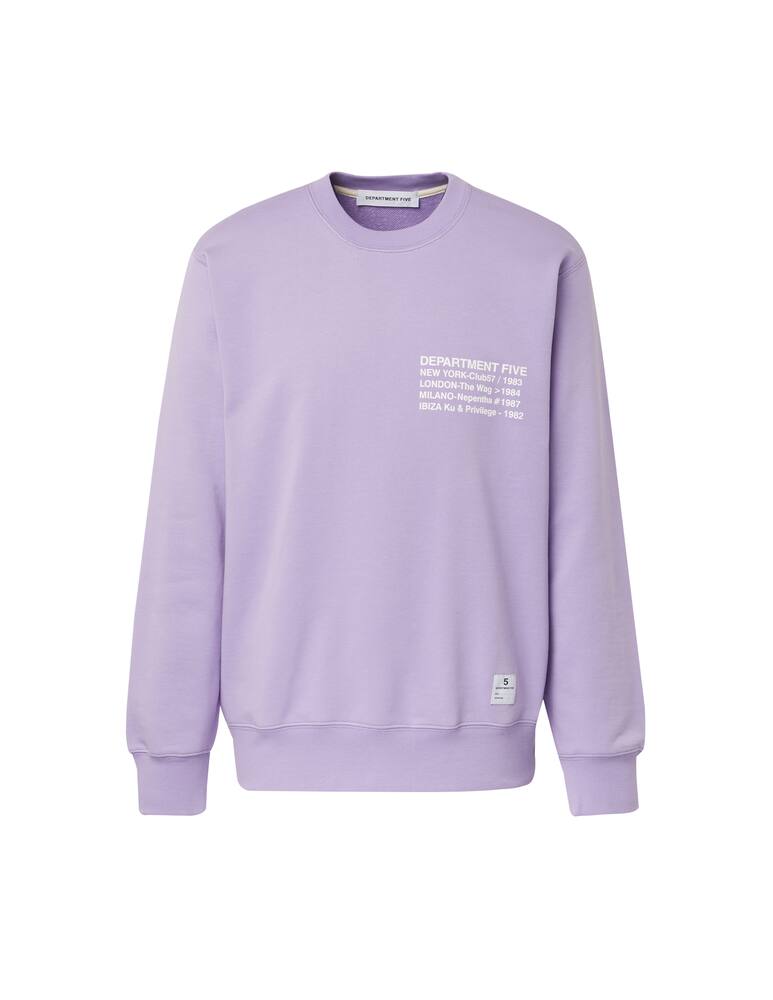 rinascente Department 5 Felpa girocollo con scritte sul petto - viola