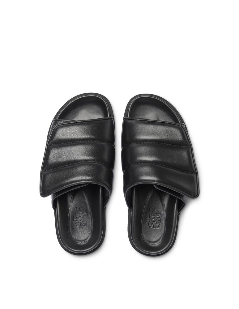 Gia Borghini Gia3 leather puffy platform slides - black - picture 3 Gia Borghini Gia3 leather puffy platform slides - black - picture 3