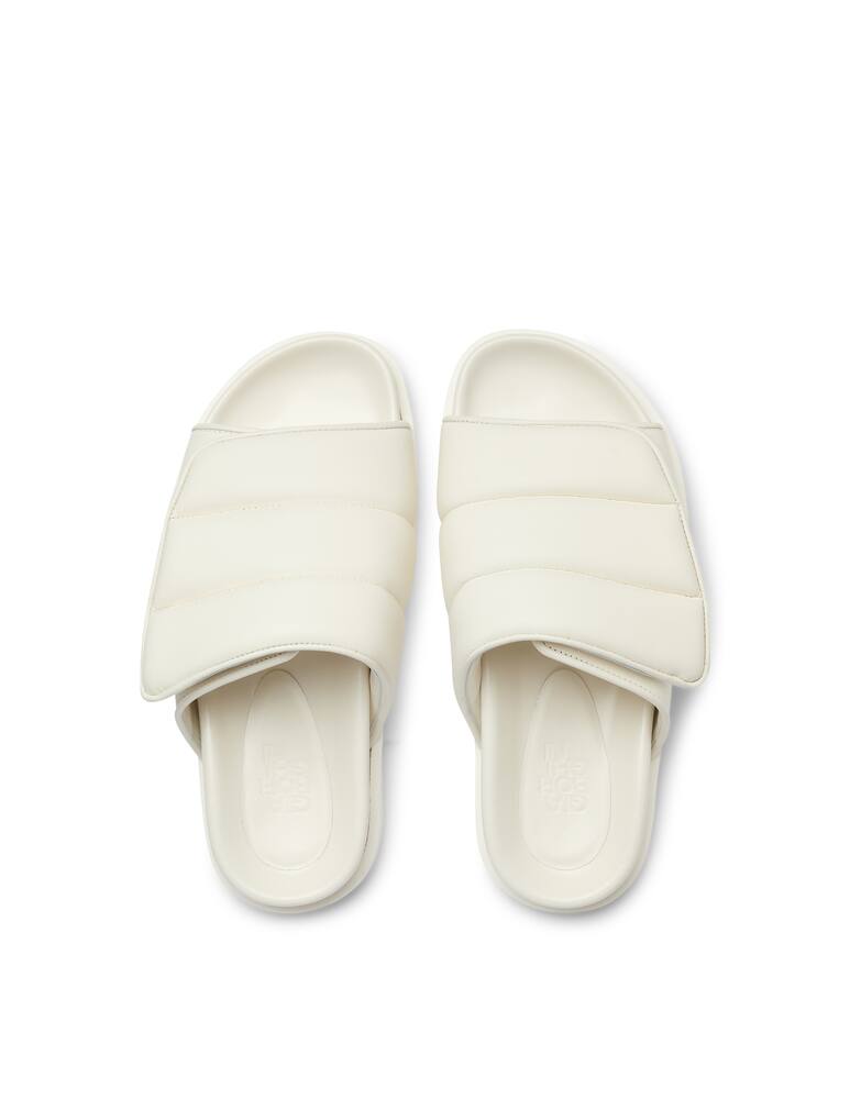 rinascente Gia Borghini Gia3 leather puffy platform slides - white