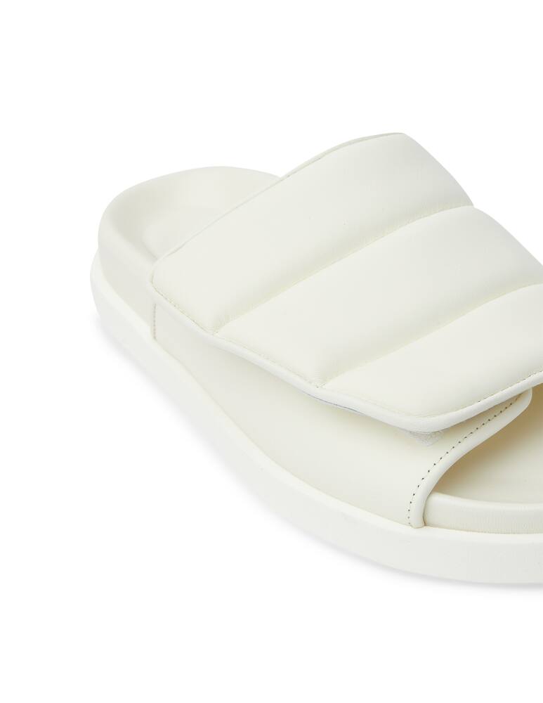 rinascente Gia Borghini Gia3 leather puffy platform slides - white