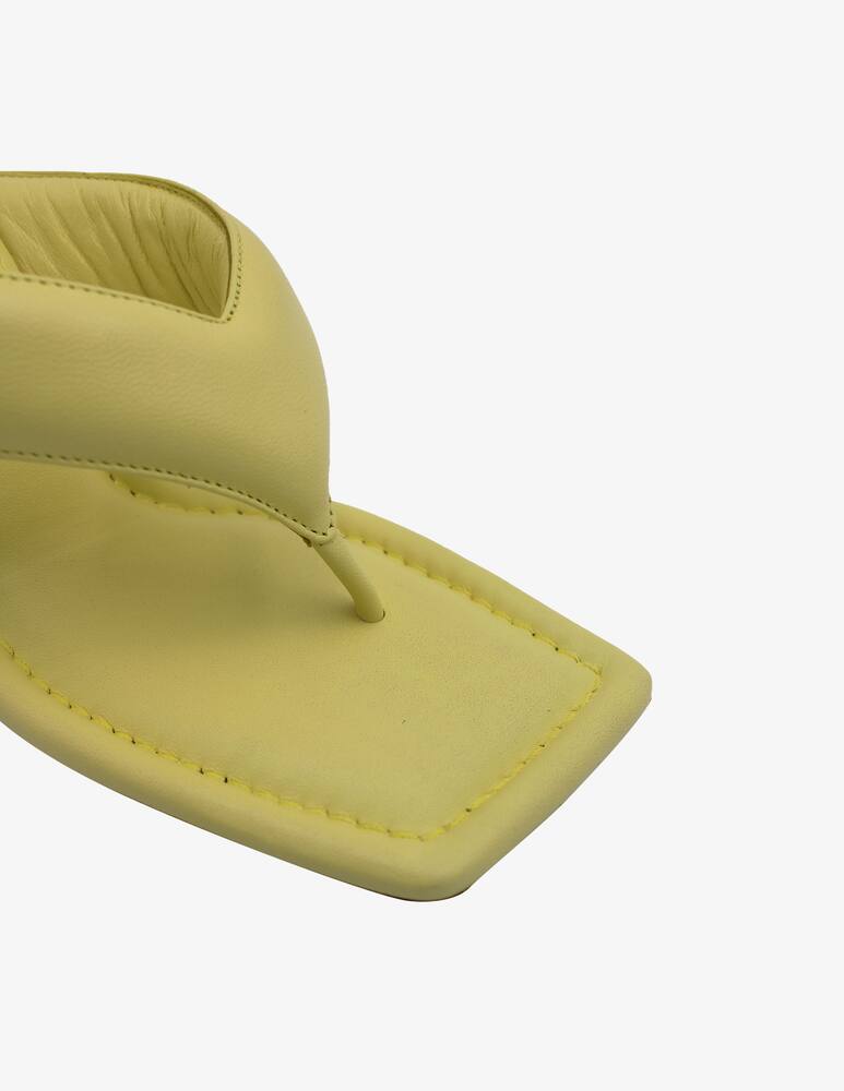 rinascente Gia Borghini Gia6 leather thong wedges sandals - yellow