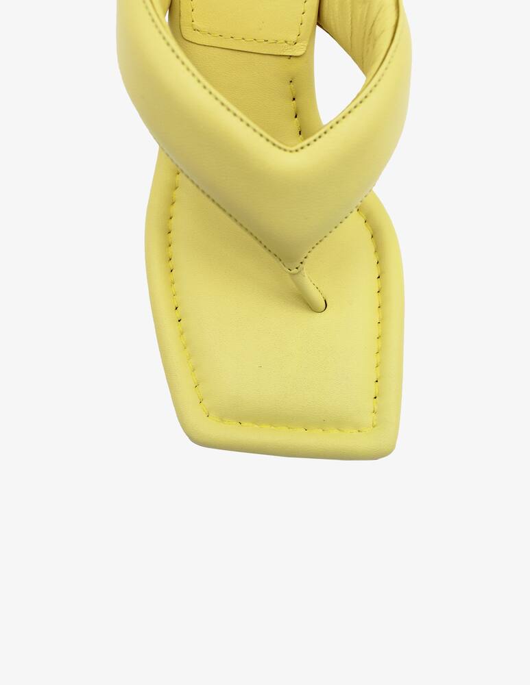 rinascente Gia Borghini Gia6 leather thong wedges sandals - yellow