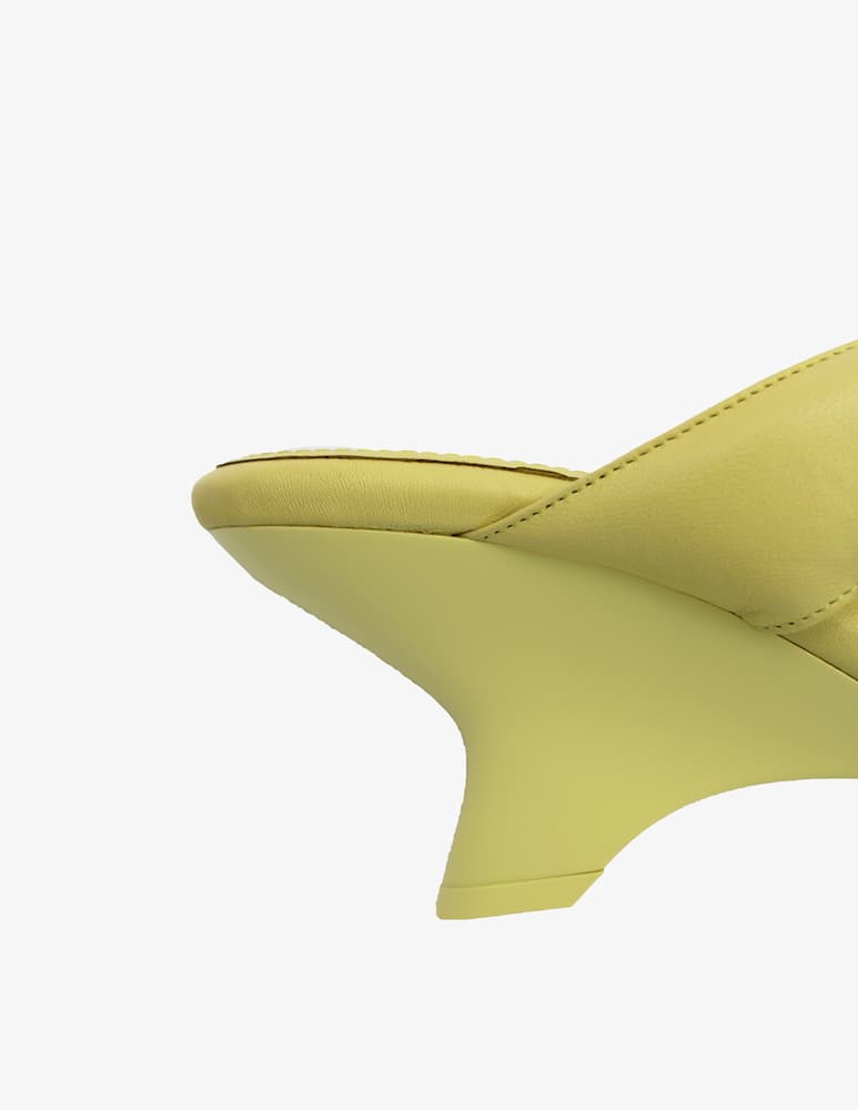 rinascente Gia Borghini Gia6 leather thong wedges sandals - yellow