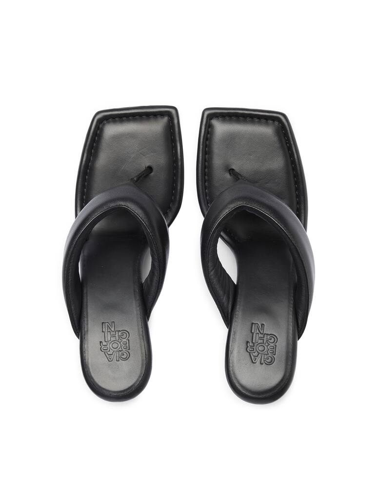 rinascente Gia Borghini Zeppe infradito in pelle Gia6 - nero