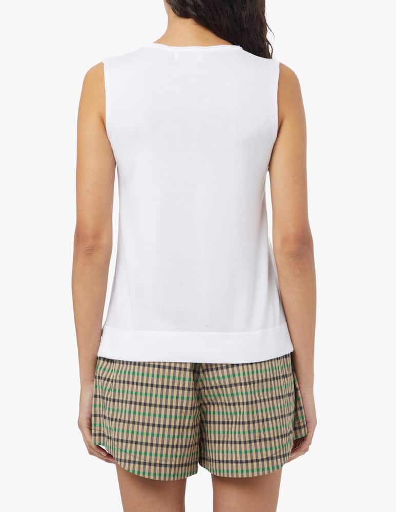 Rinascente Collection Crewneck top with slits - white - picture 3