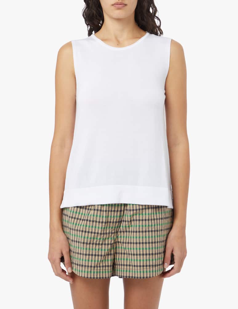 Rinascente Collection Crewneck top with slits - white - picture 1