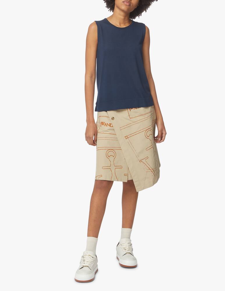 rinascente Rinascente Collection Top girocollo con spacchi - blu