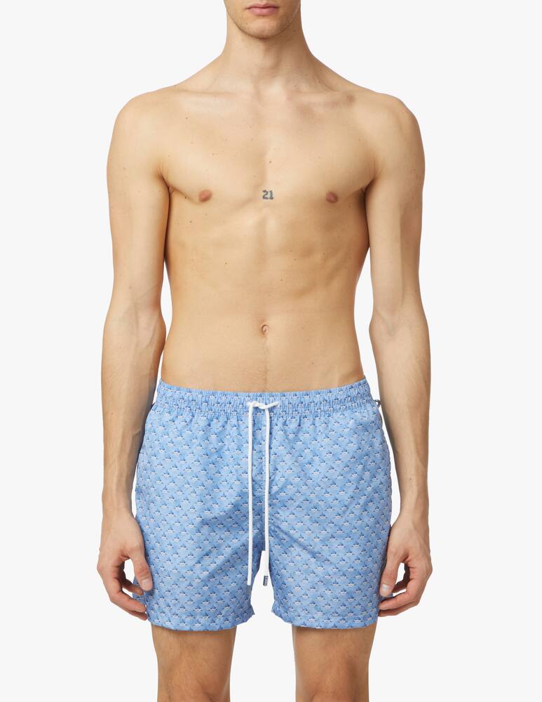 rinascente Fedeli Printed madeira swimshort - blue