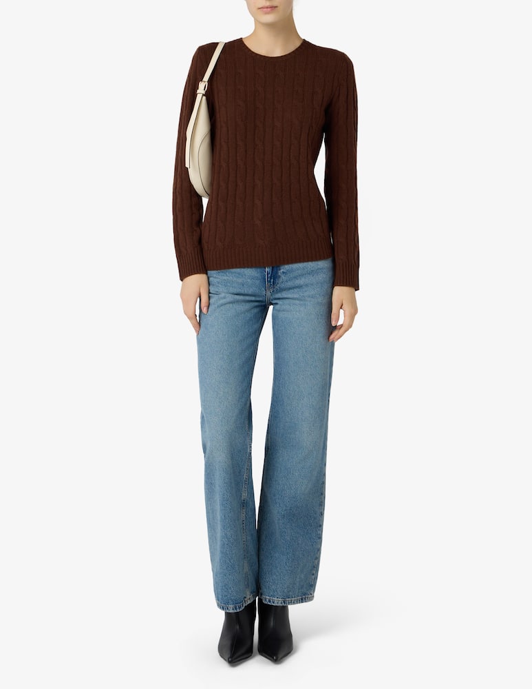 rinascente Pure Cashmere Maglione a trecce girocollo