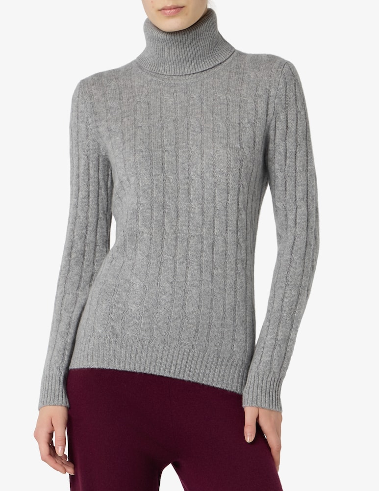 Pure Cashmere Cable turtleneck jumper - picture 1 Pure Cashmere Cable turtleneck jumper - picture 1