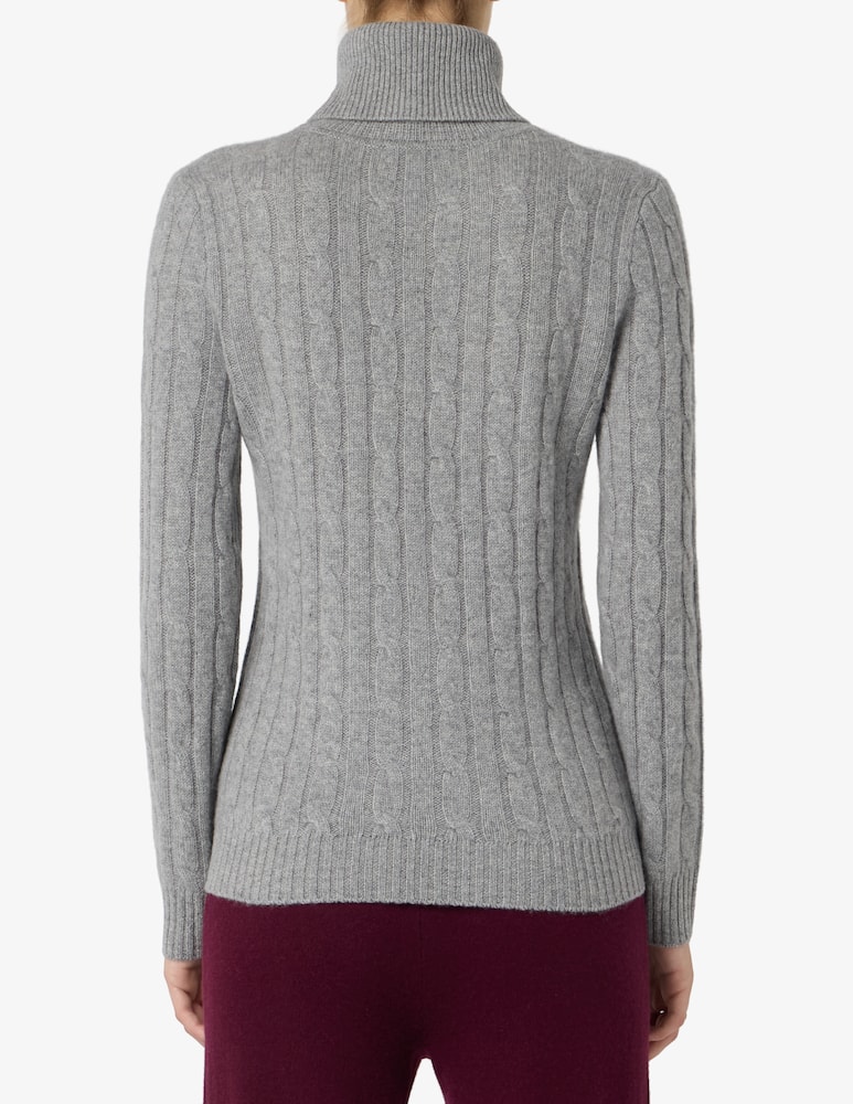 Pure Cashmere Cable turtleneck jumper - picture 3 Pure Cashmere Cable turtleneck jumper - picture 3