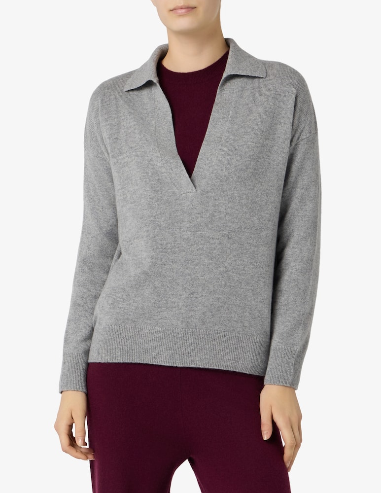 rinascente Pure Cashmere Polo in maglia con collo aperto