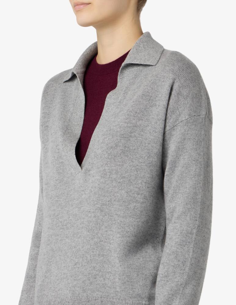 rinascente Pure Cashmere Polo in maglia con collo aperto