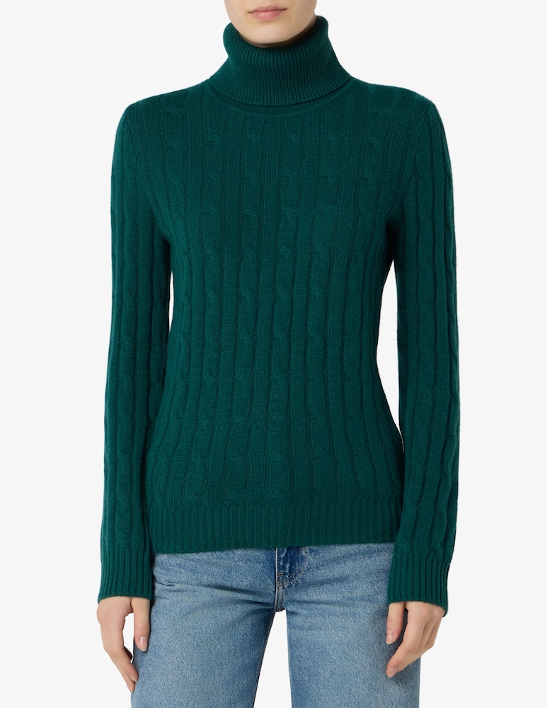 rinascente Pure Cashmere Cable turtleneck jumper
