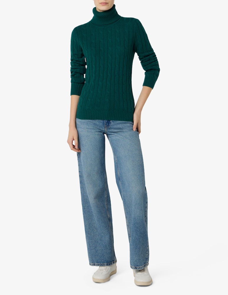 rinascente Pure Cashmere Cable turtleneck jumper