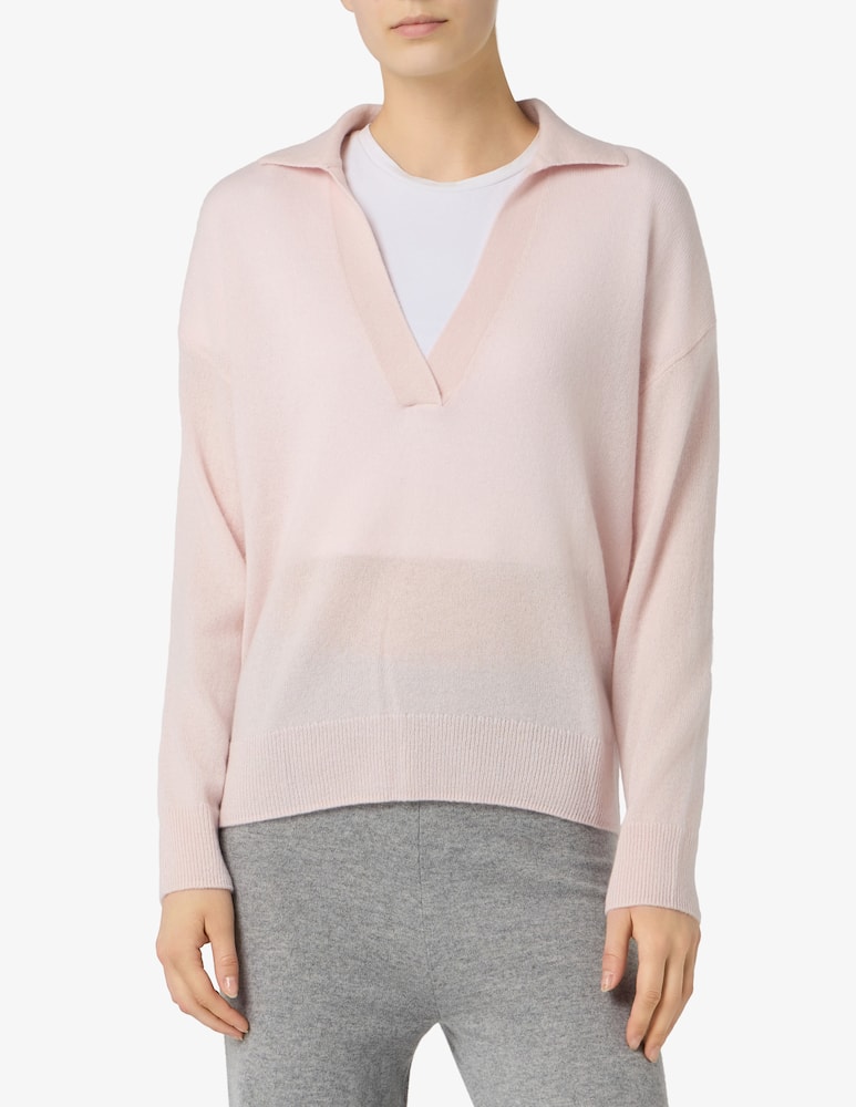 rinascente Pure Cashmere Polo in maglia con collo aperto