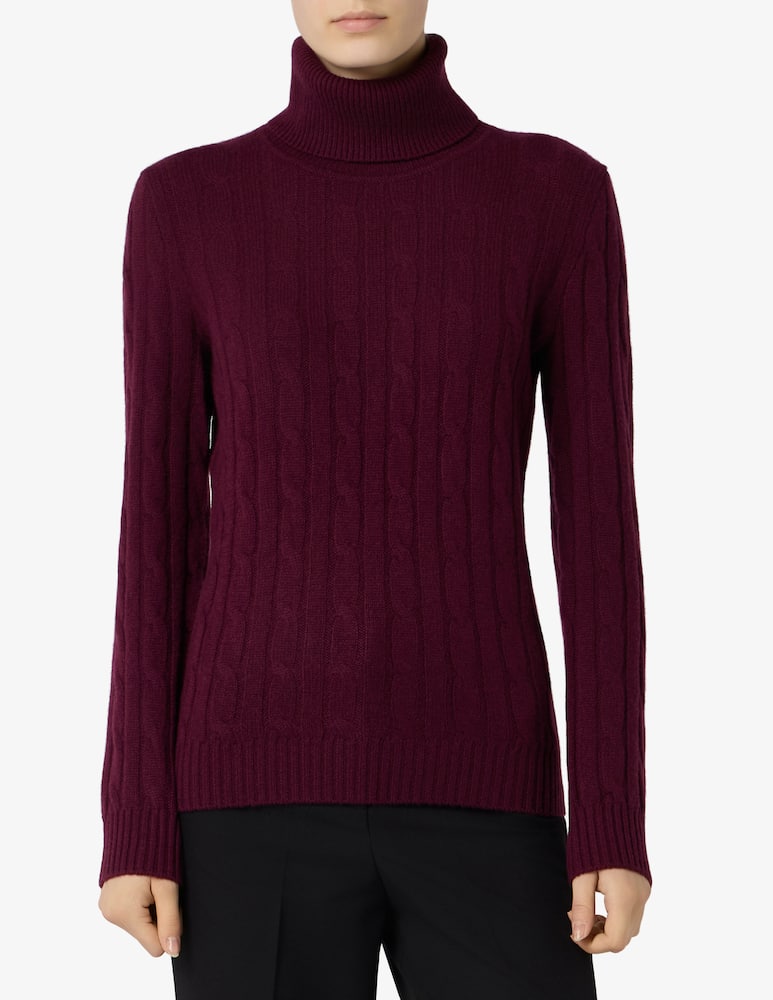 rinascente Pure Cashmere Cable turtleneck jumper