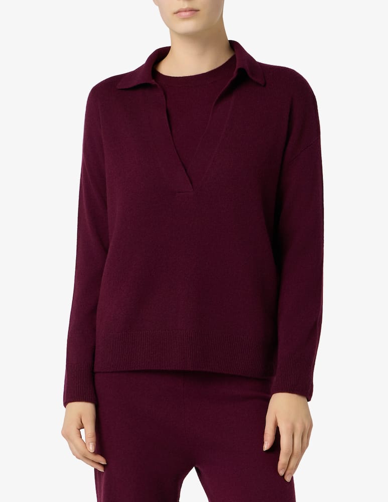 rinascente Pure Cashmere Polo in maglia con collo aperto