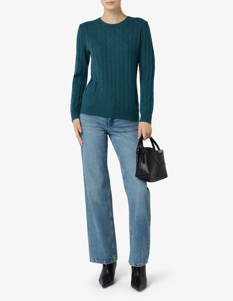 Pure Cashmere Maglione a trecce girocollo - immagine 2 Pure Cashmere Maglione a trecce girocollo - immagine 2