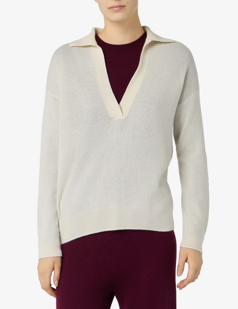 rinascente Pure Cashmere Polo in maglia con collo aperto