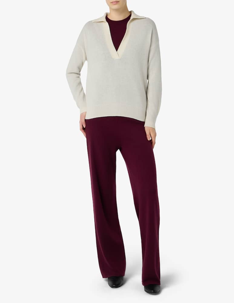 rinascente Pure Cashmere Polo in maglia con collo aperto