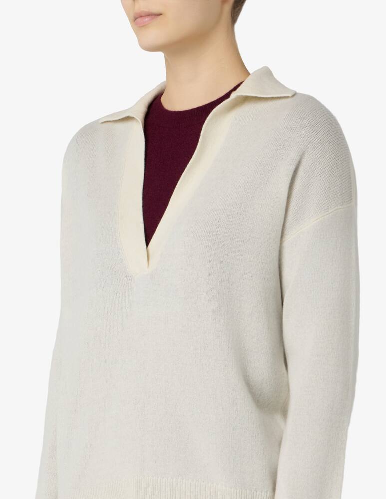 rinascente Pure Cashmere Polo in maglia con collo aperto