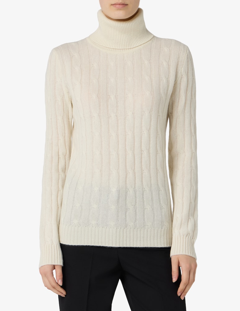 rinascente Pure Cashmere Cable turtleneck jumper