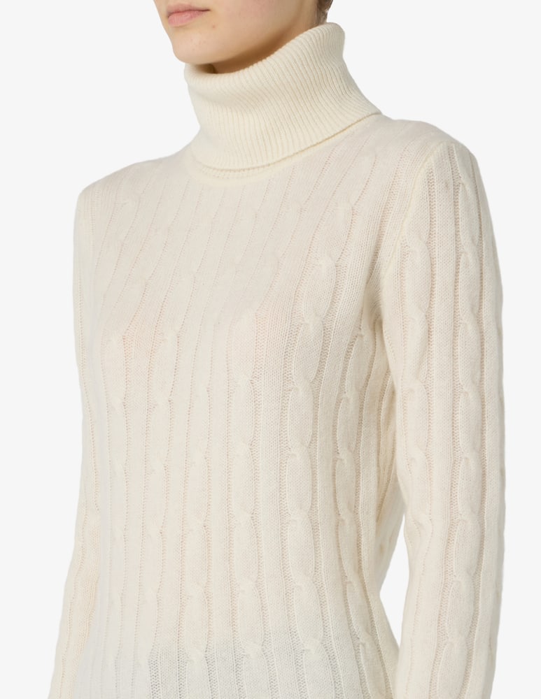 rinascente Pure Cashmere Cable turtleneck jumper