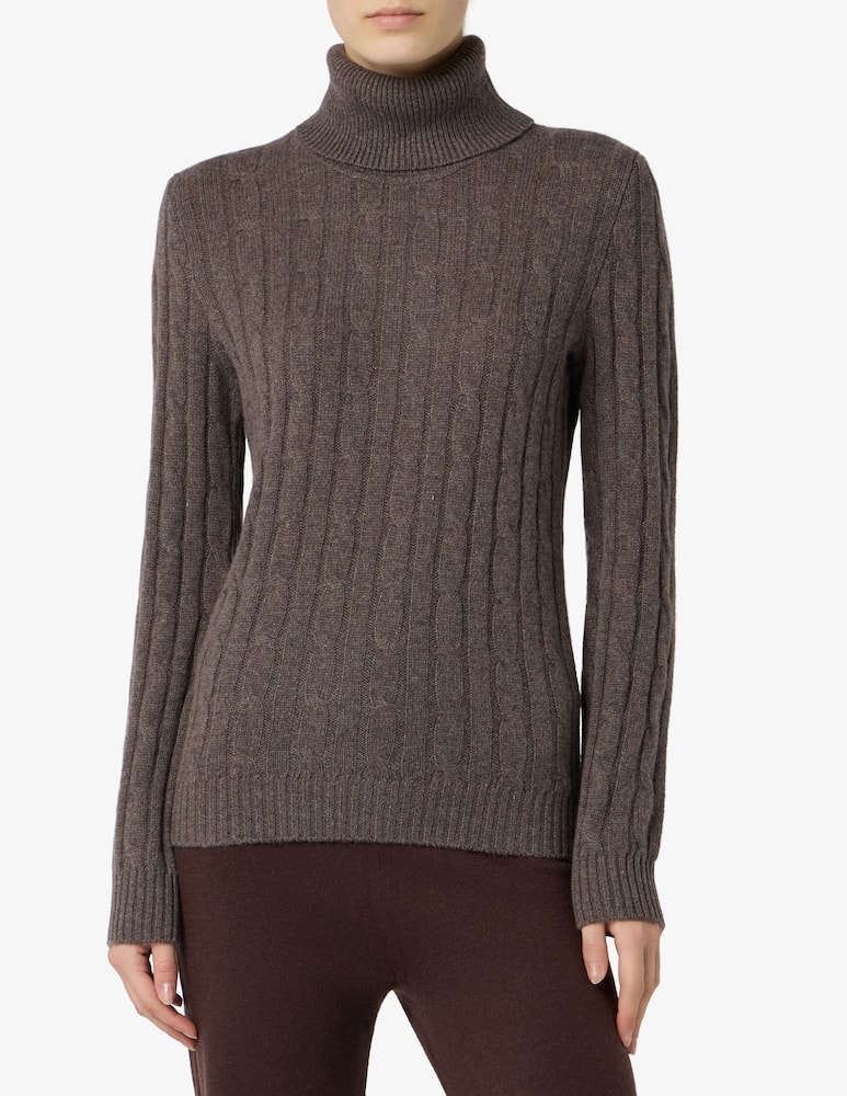 rinascente Pure Cashmere Cable turtleneck jumper