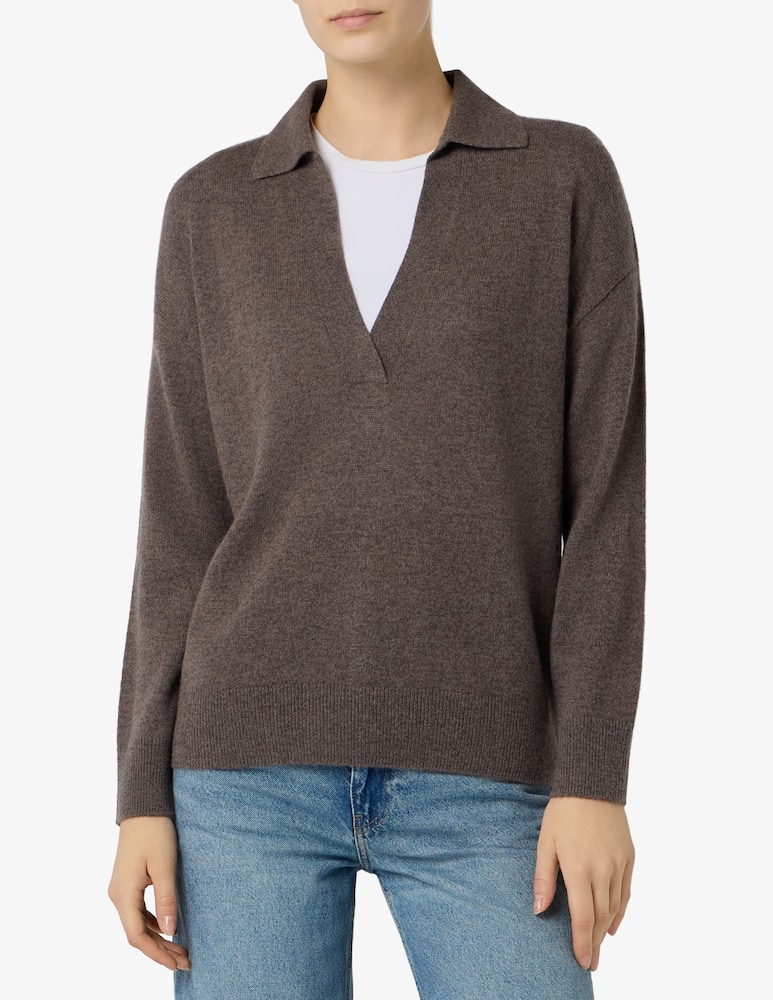 rinascente Pure Cashmere Polo in maglia con collo aperto
