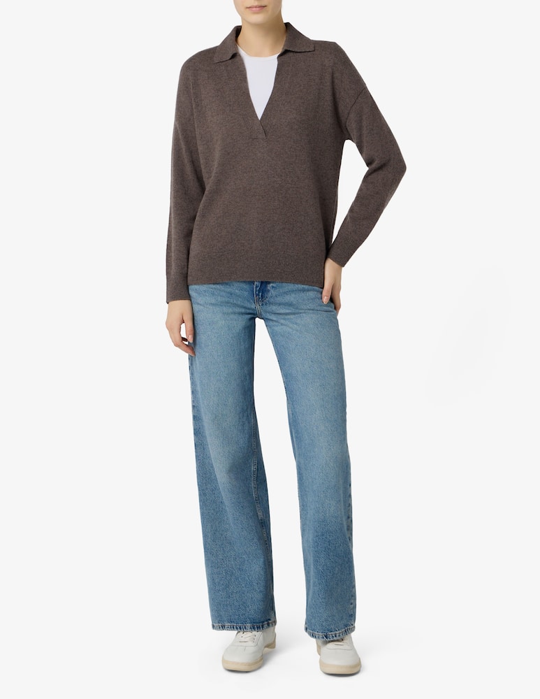 rinascente Pure Cashmere Polo in maglia con collo aperto
