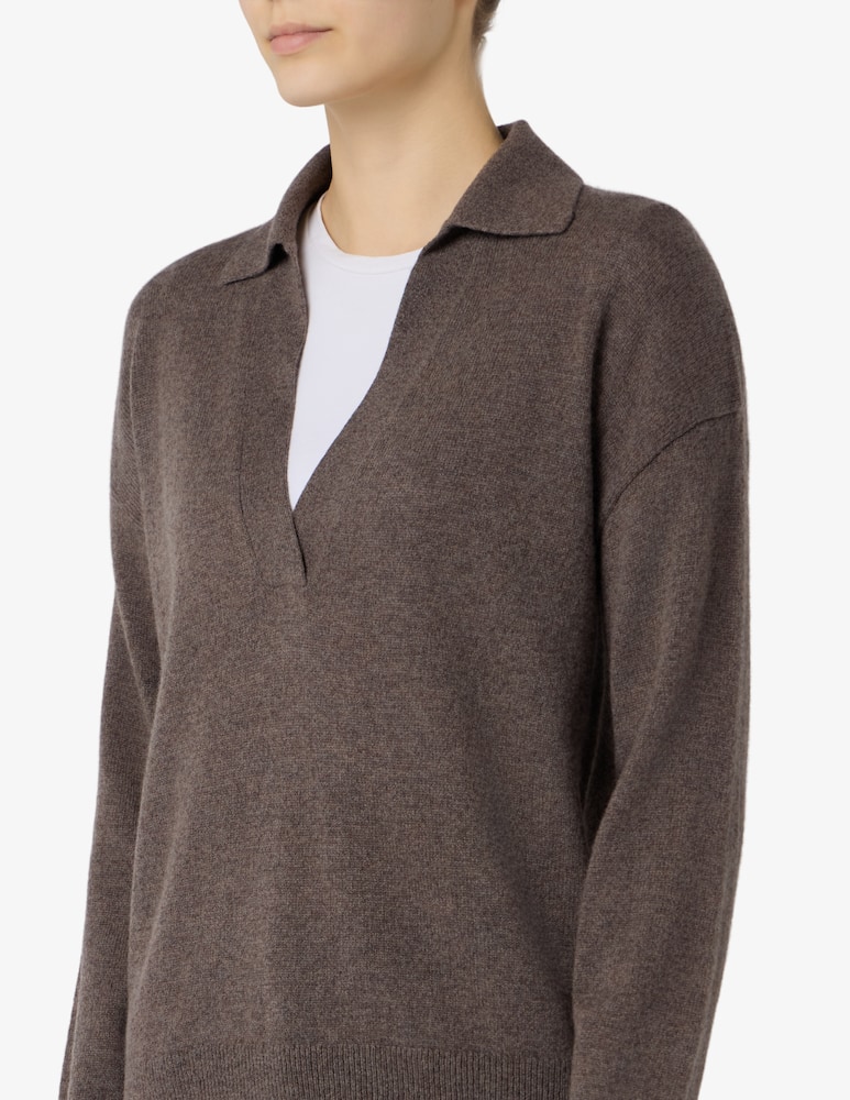rinascente Pure Cashmere Polo in maglia con collo aperto