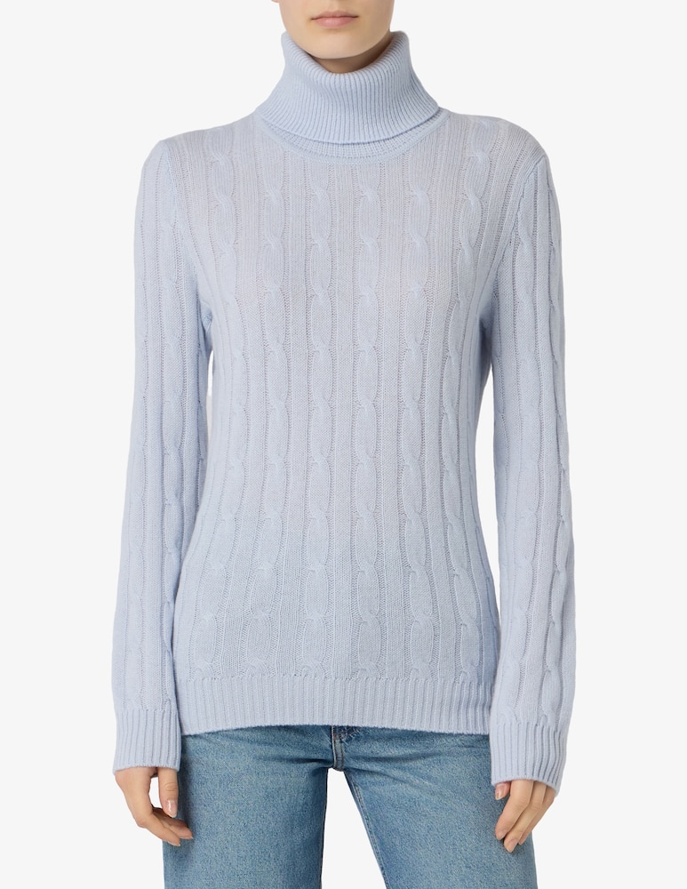 rinascente Pure Cashmere Cable turtleneck jumper